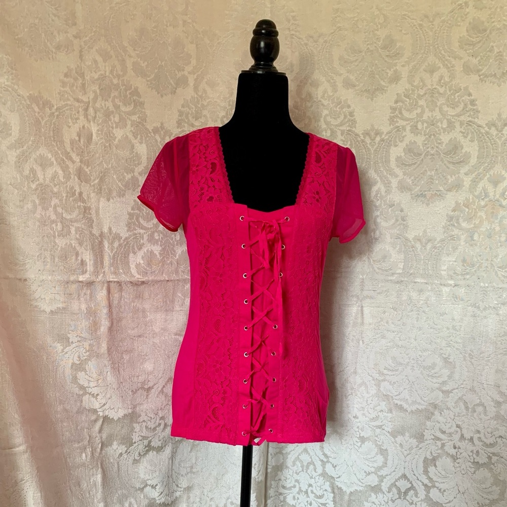 Together Ladies Lace-up, Low-neck Top